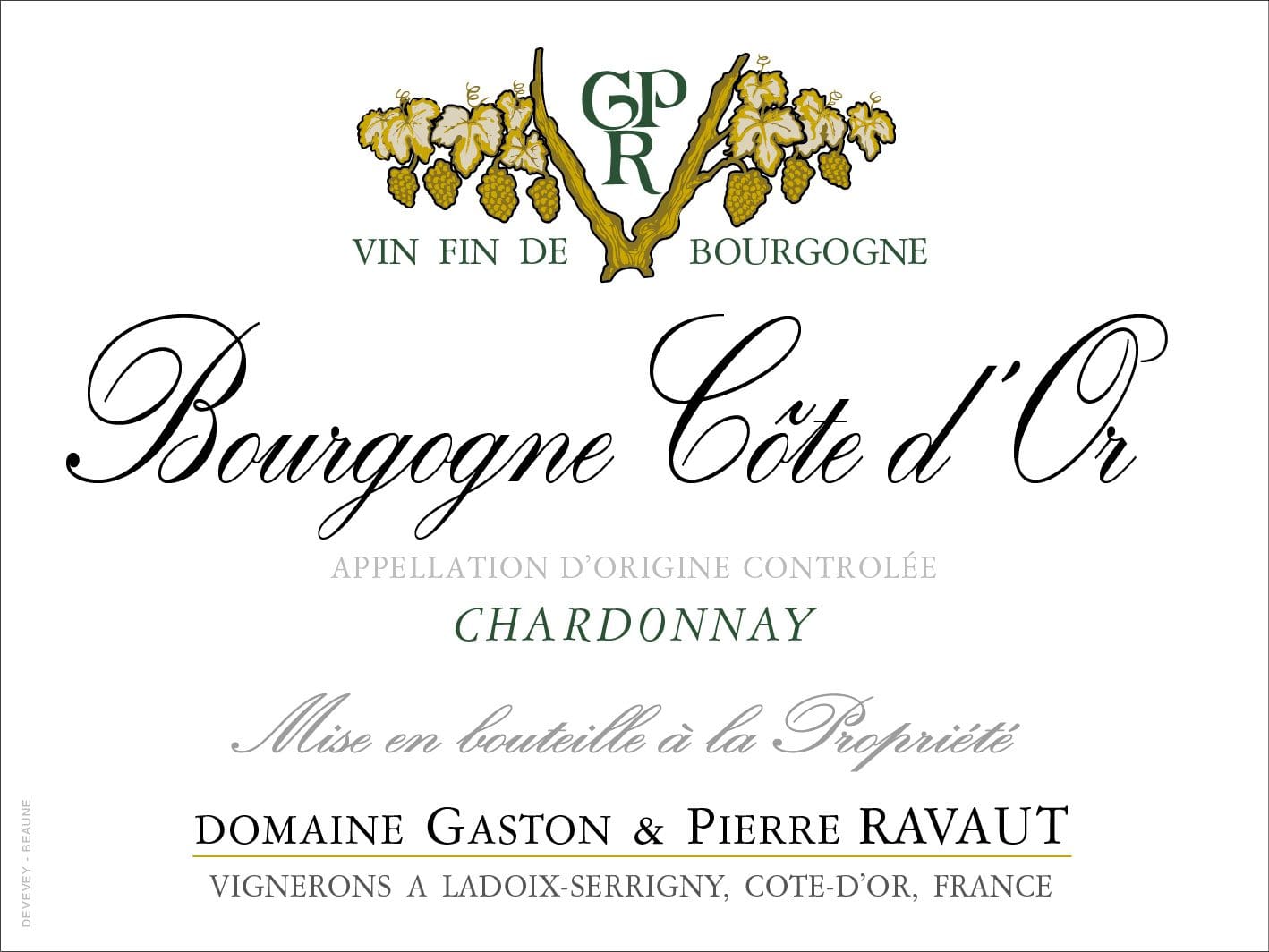 Bourgogne Côte d’Or Chardonnay - Domaine Gaston & Pierre RAVAUT - LADOIX – Image 2